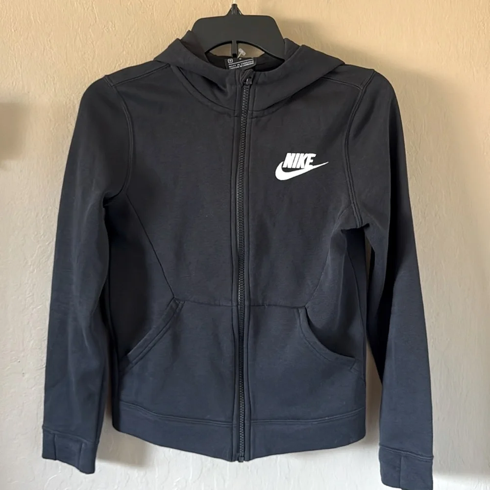 Nike Full Zip with Hoodie black fitted Sweatshirt size Medium